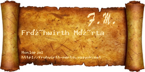 Frühwirth Márta névjegykártya