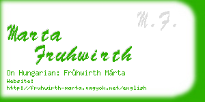 marta fruhwirth business card