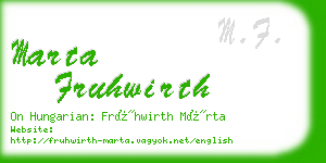 marta fruhwirth business card